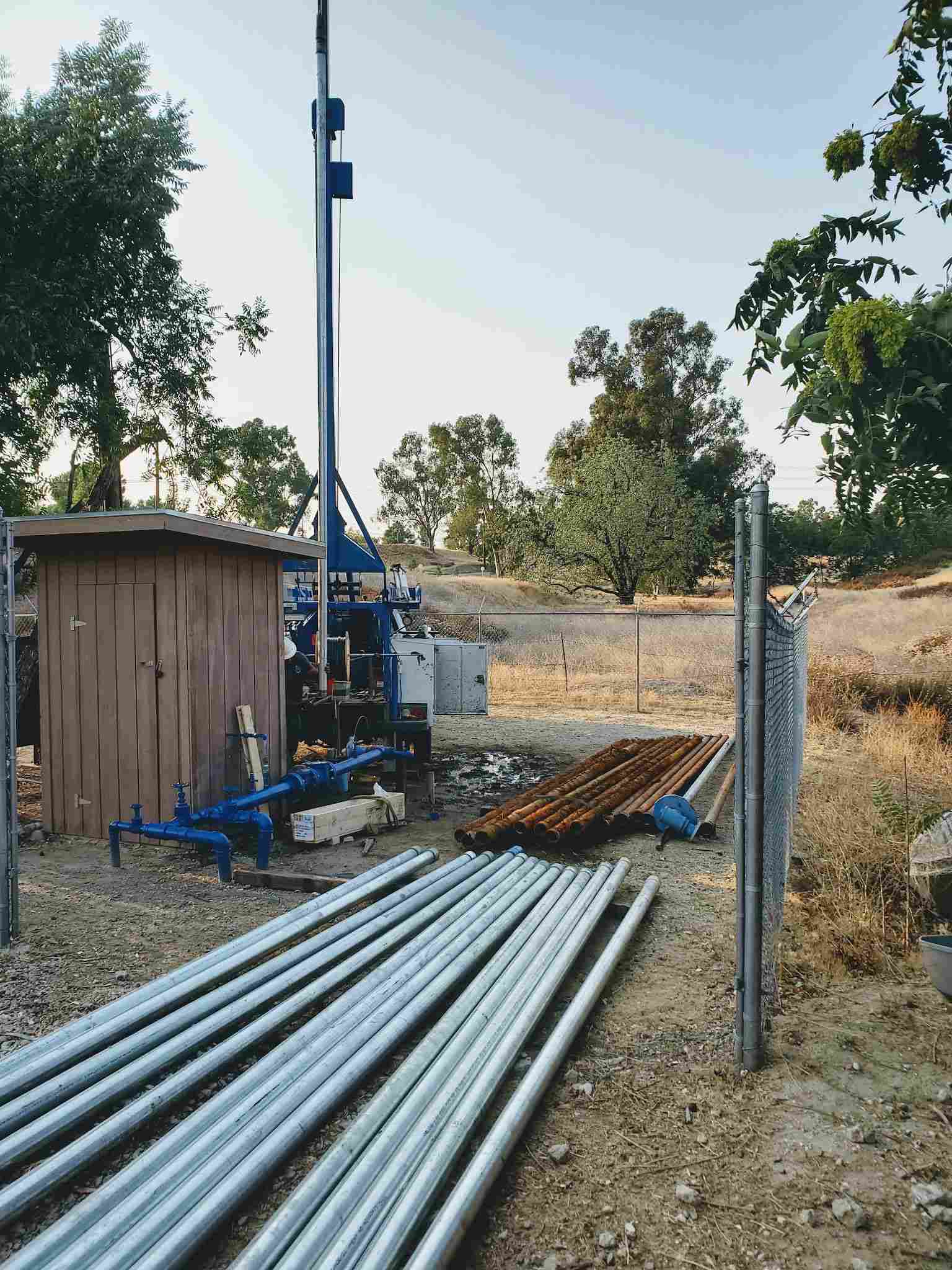 Well drilling in San Diego County hillside