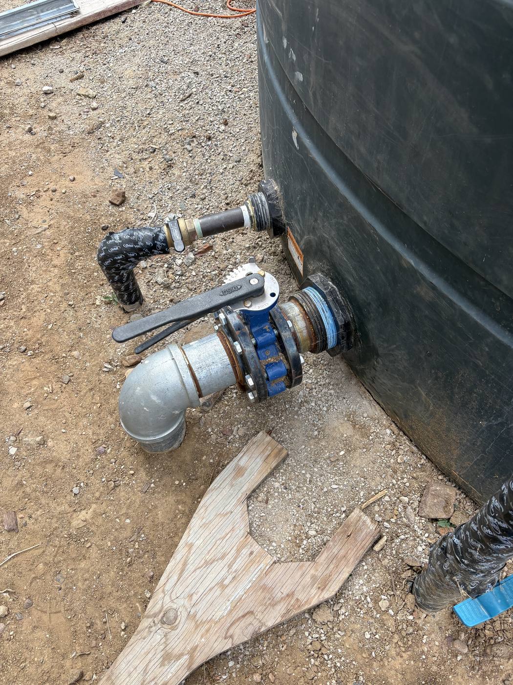 Storage tank adapter repair detail in Pine Valley