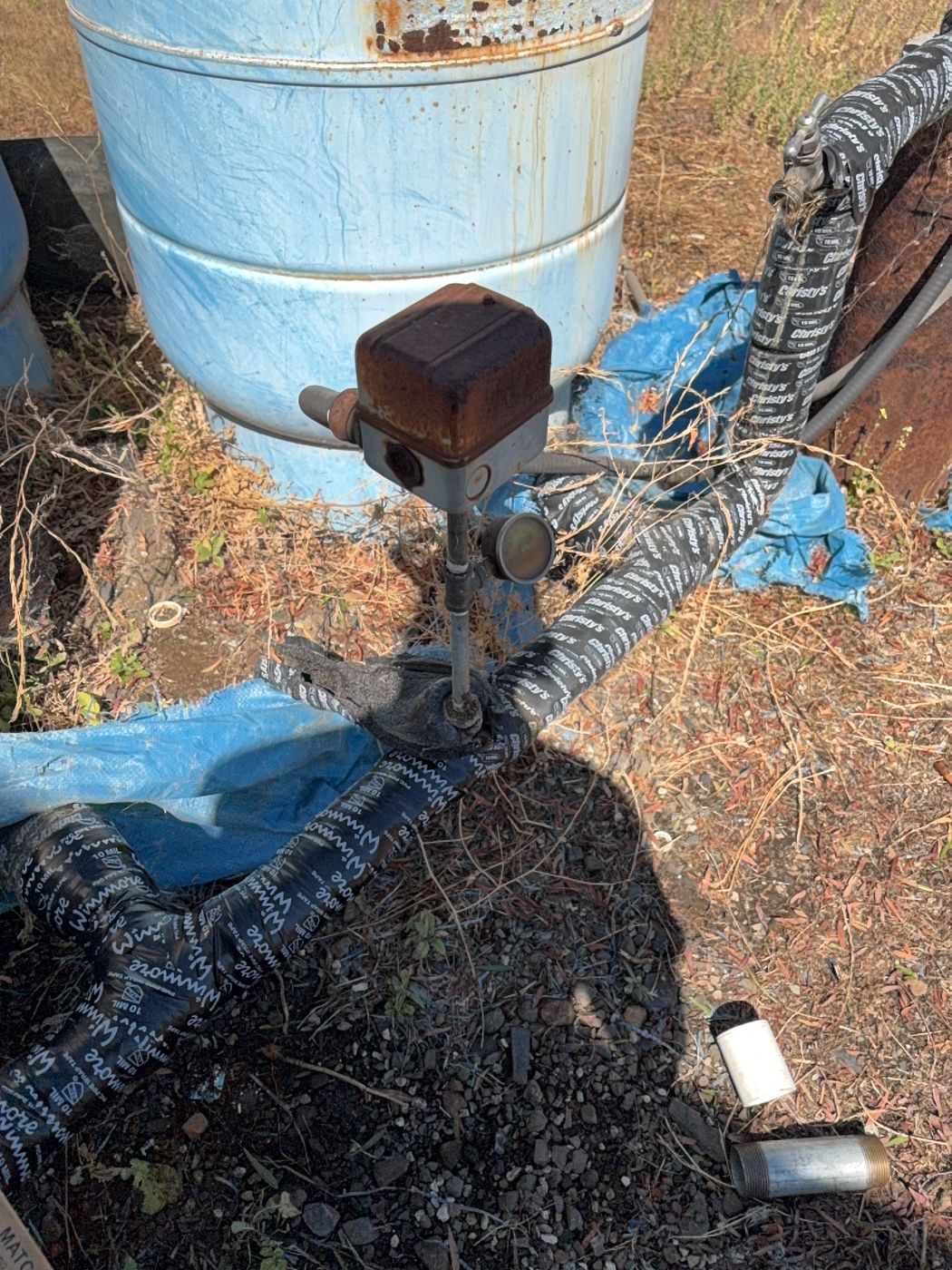 Pressure tank plumbing repair detail in Murrieta