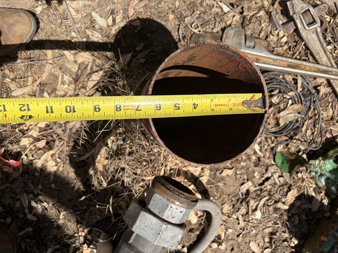 Pulled well pump and pipe in Aguanga