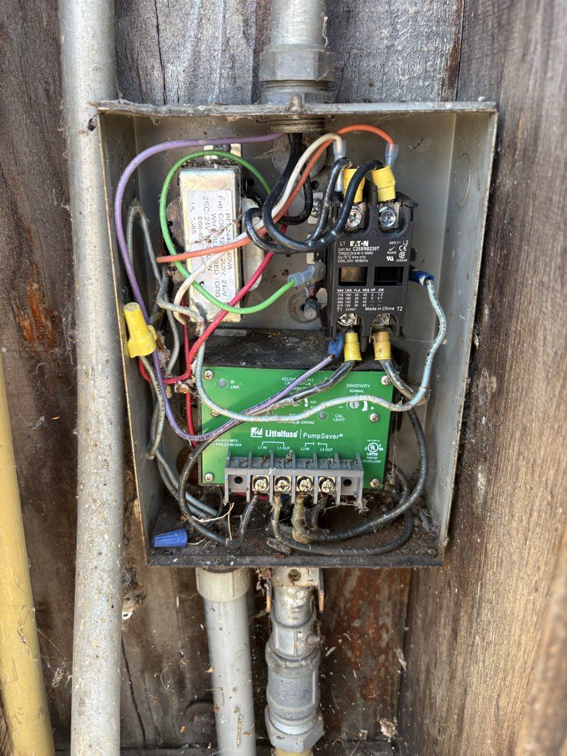 Well control panel after 24-volt contactor replacement in Ramona