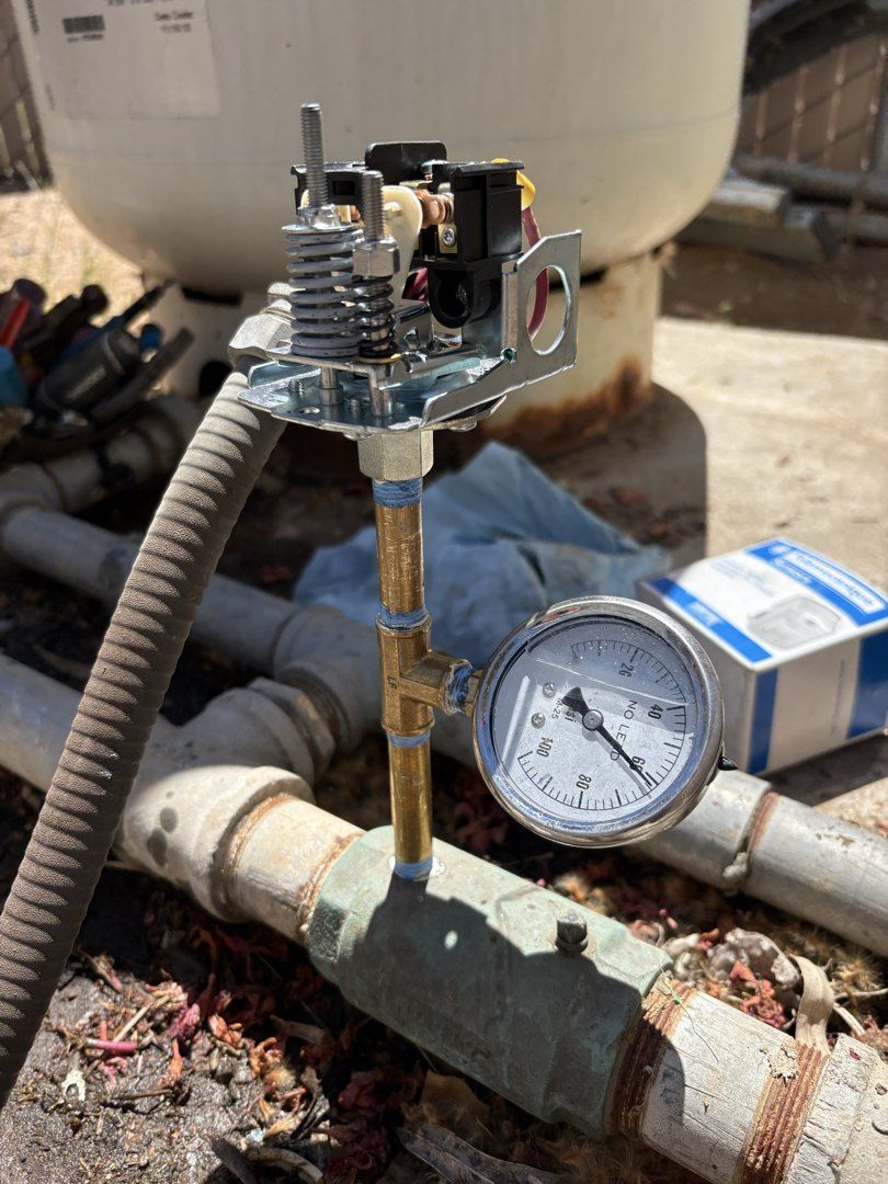 New pressure switch and gauge installed in Ramona